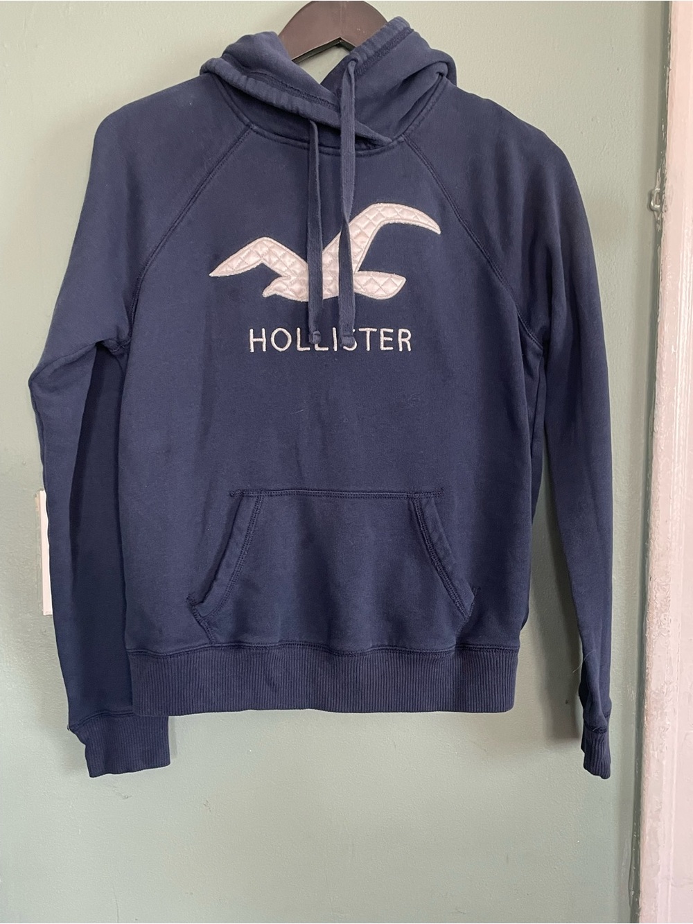 Hollister Navy Blue Logo Crewneck Hoodie Sweater